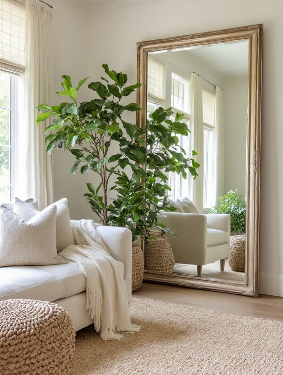 mirrors create spacious illusions