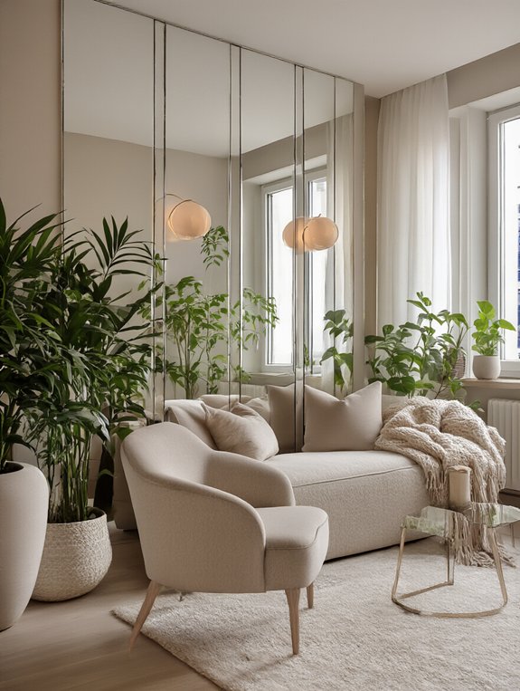 mirrors enhance small spaces