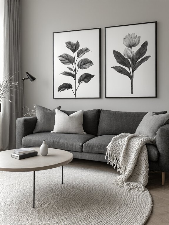 monochrome botanical wall decor