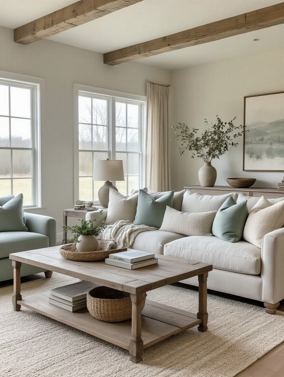 muted blues sage greens