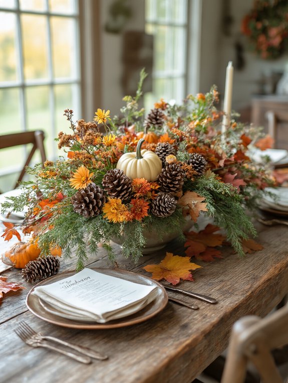 nature inspired centerpiece creation