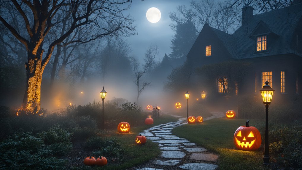 outdoor spooky lighting ideas