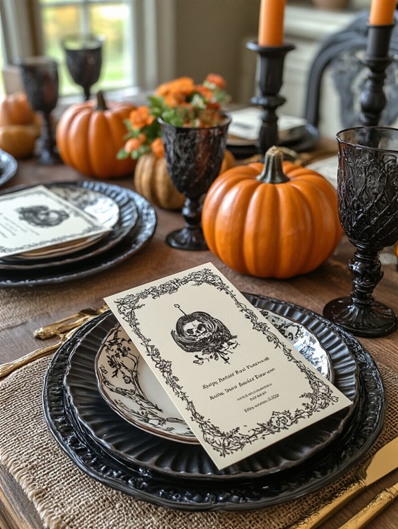 personalized spooky table settings