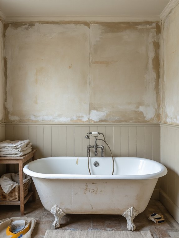 prepare bathroom walls carefully