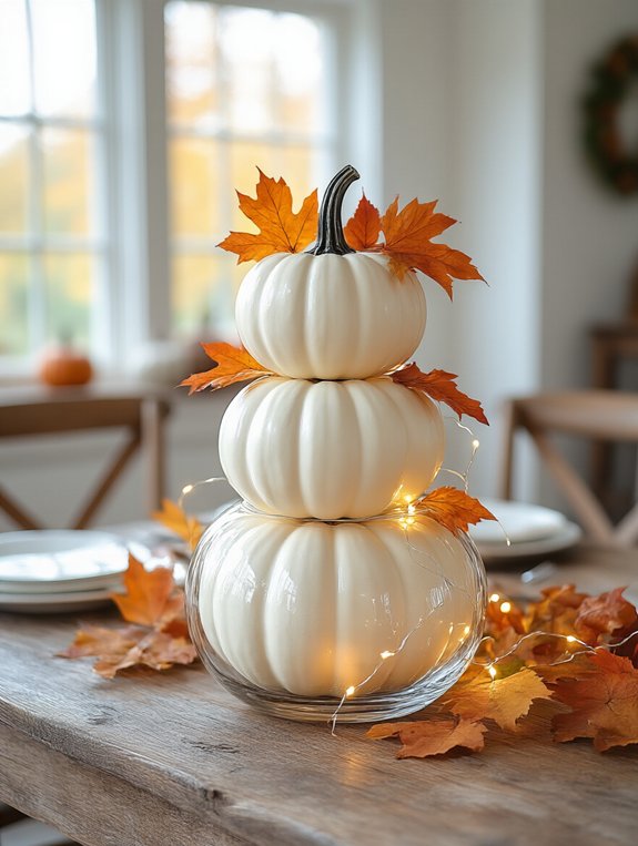 pumpkin stack centerpiece idea