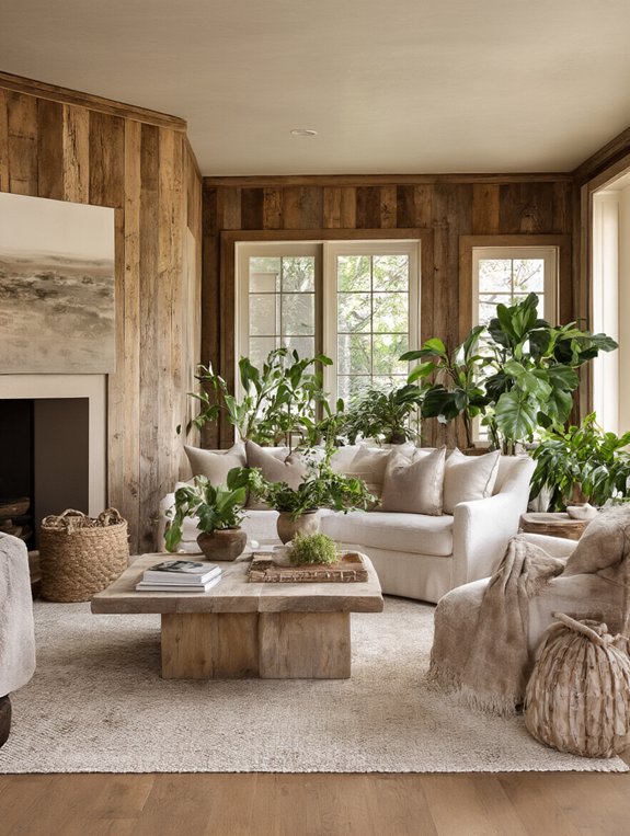 reclaimed wood adds warmth