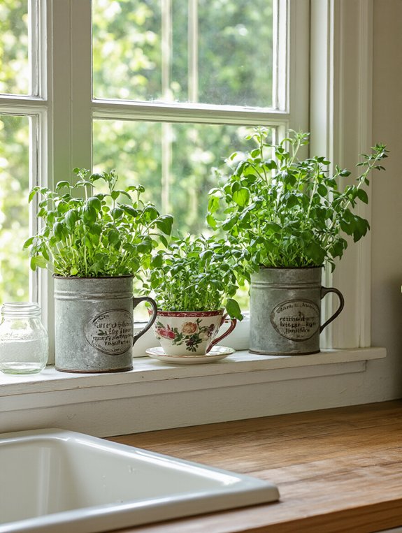recycled container herb garden