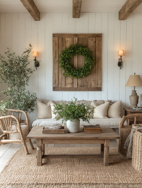 rustic wooden art display