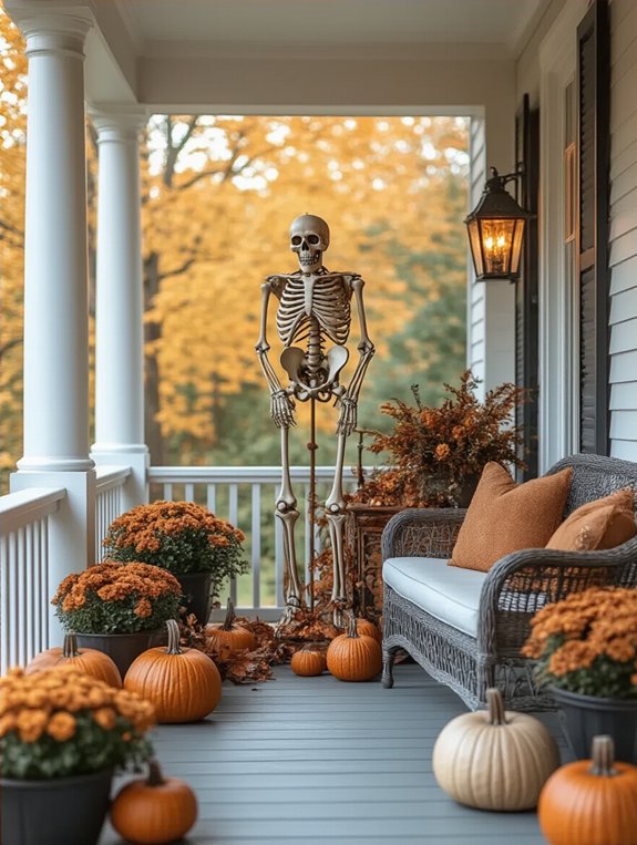 skeletons add spooky charm