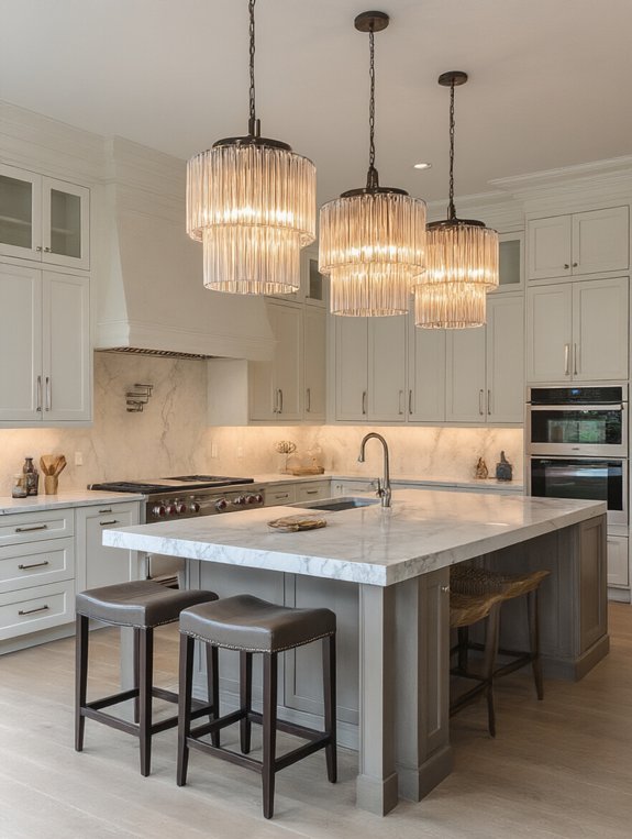 sparkling kitchen island lighting