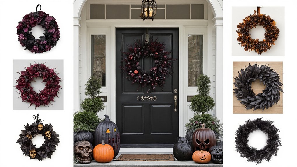 spooky halloween entrance decor