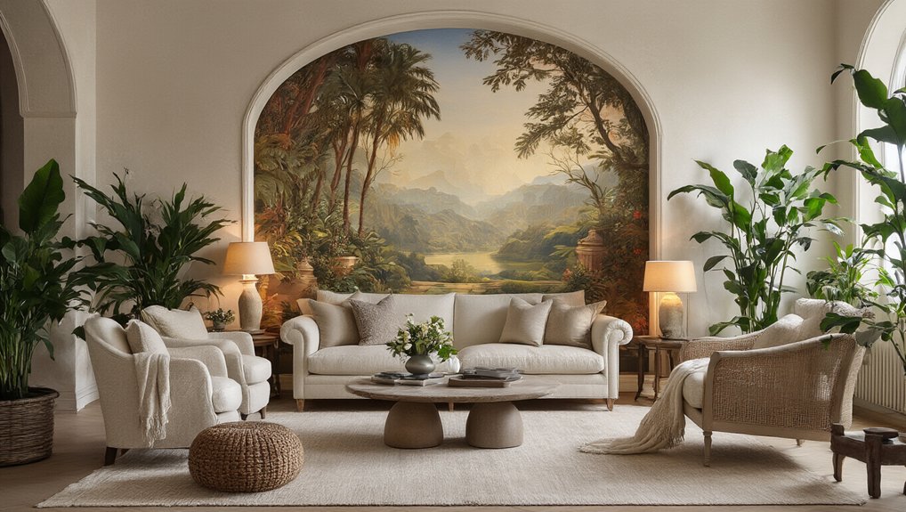 stunning living room murals