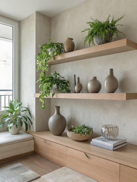 stylish space saving floating shelves