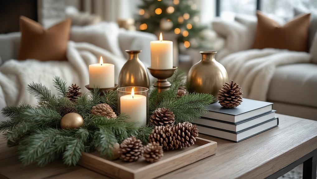 stylish winter coffee table decor