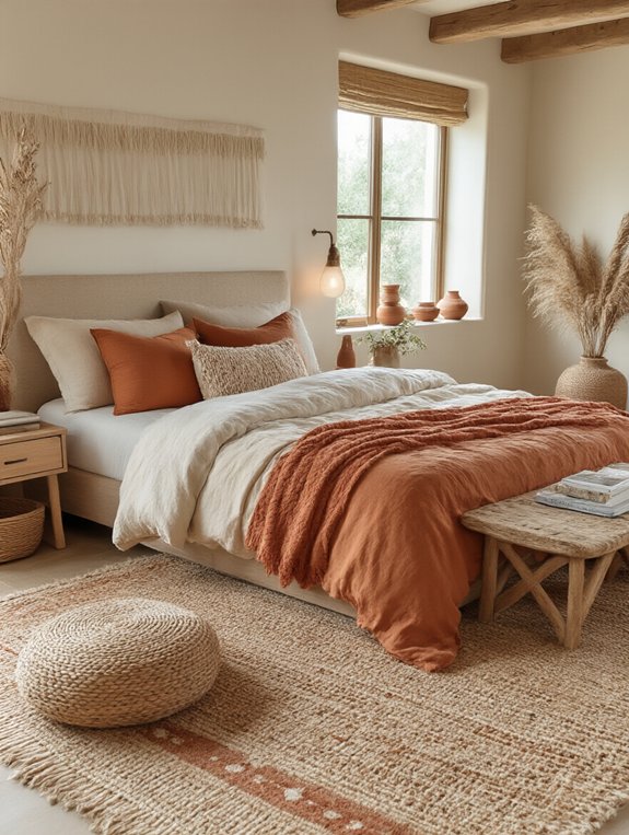terracotta enhances boho warmth