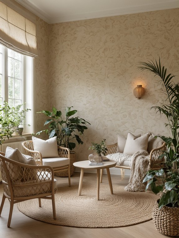 textured wallpaper home makeover