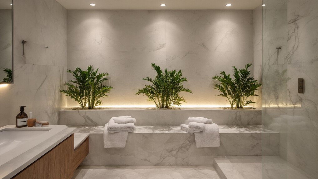tranquil bathroom low light plants