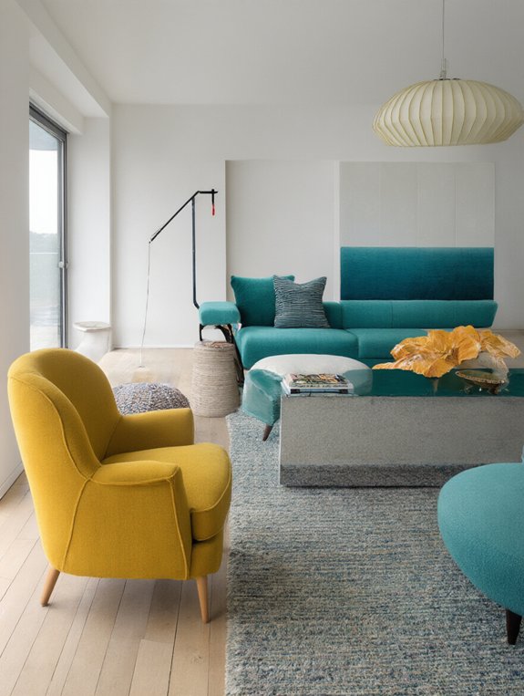 vibrant minimalist furniture accents