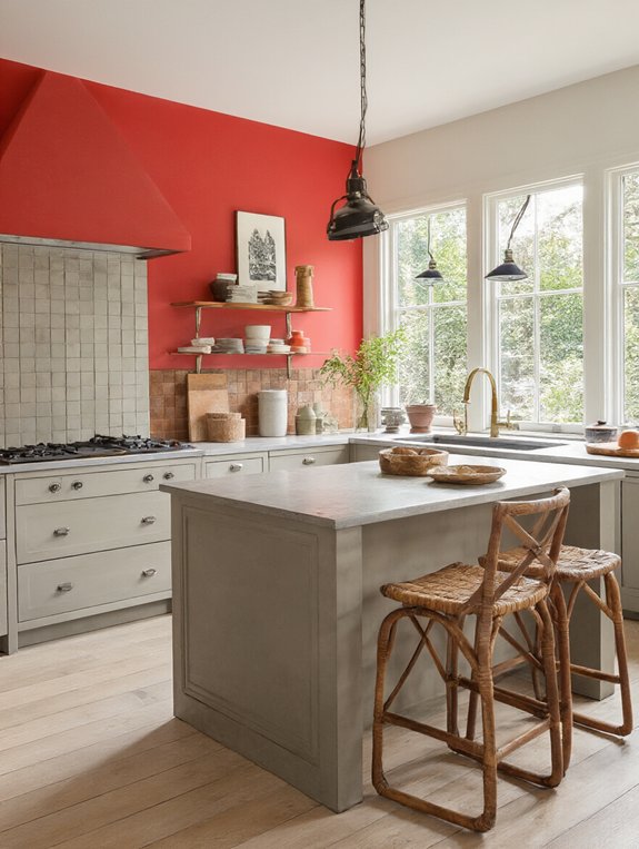 vibrant red kitchen transformation