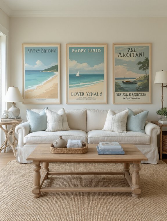vintage beach poster decor