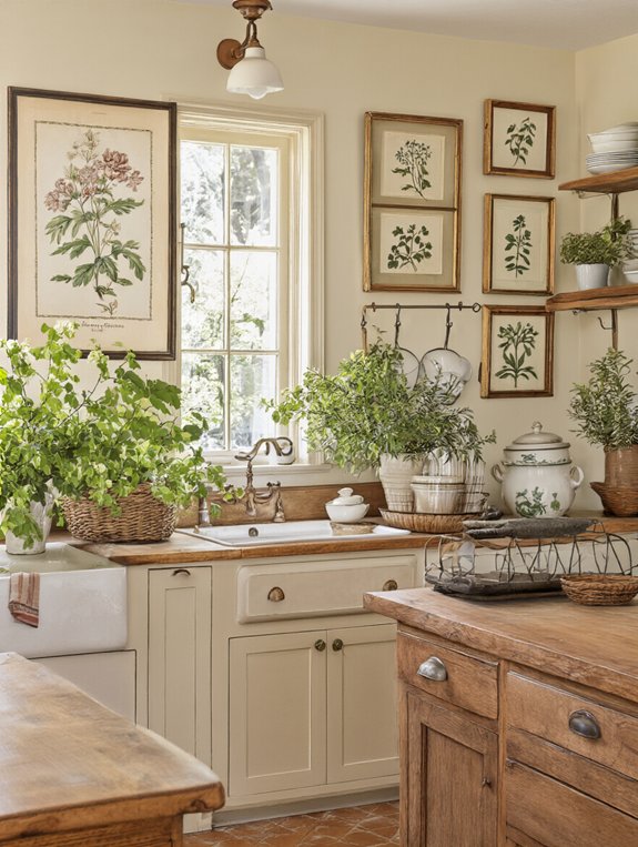 vintage botanical kitchen prints