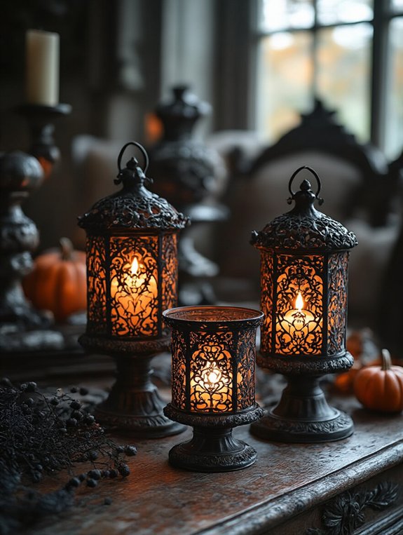 vintage gothic candle holders