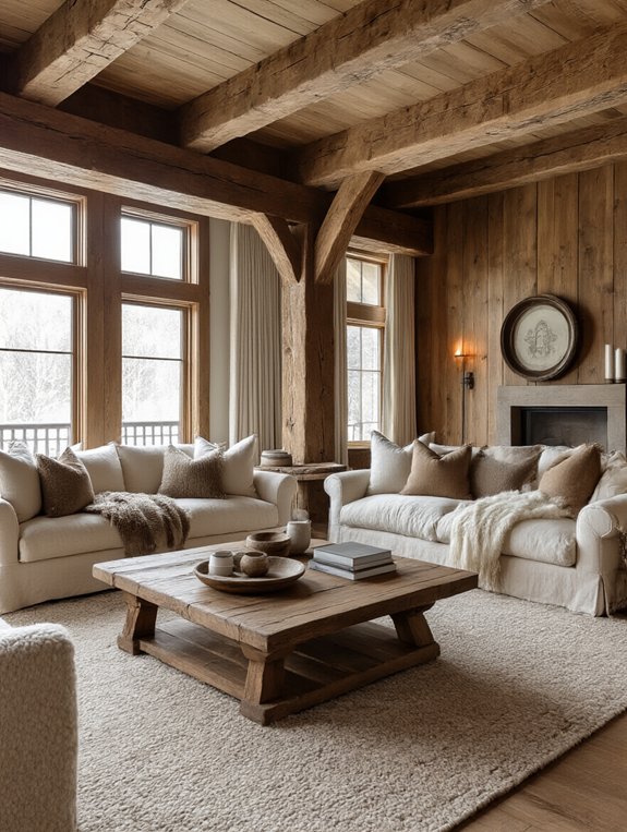 wooden accents for coziness