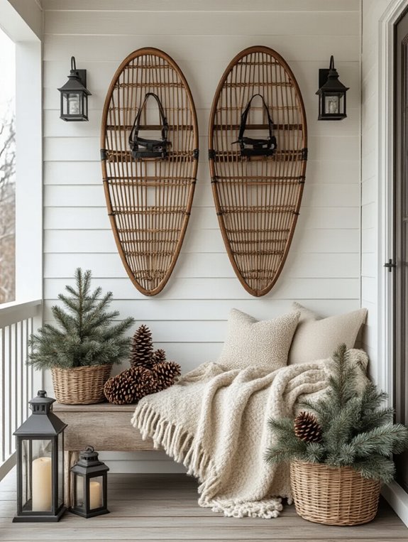 antique snowshoes as decor