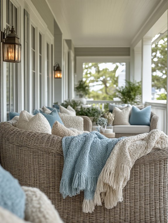 beachy porch cozy decor