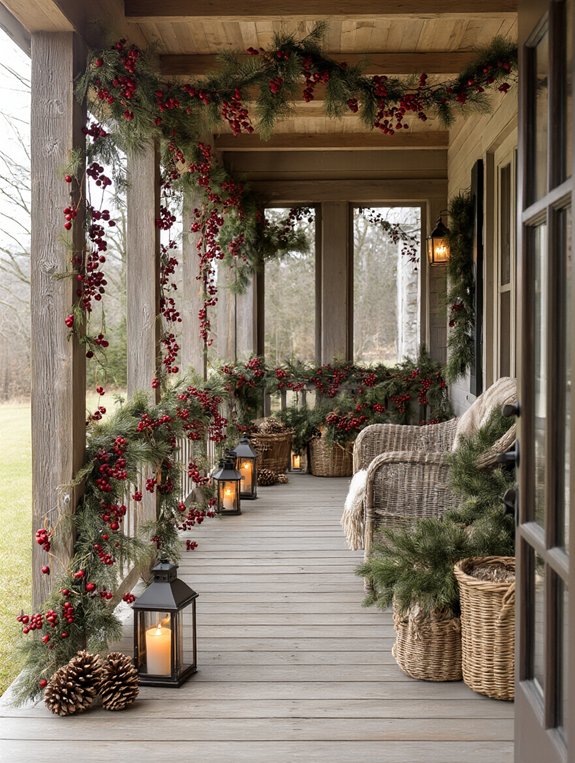 berry twine porch garland