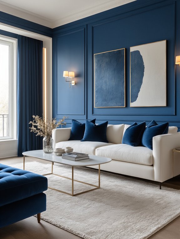 bold blue cozy accents