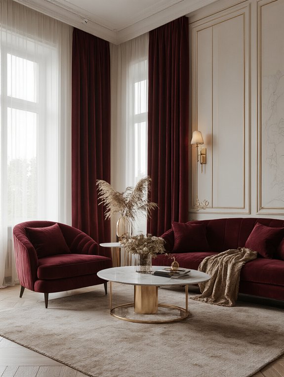 burgundy velvet curtain transformation