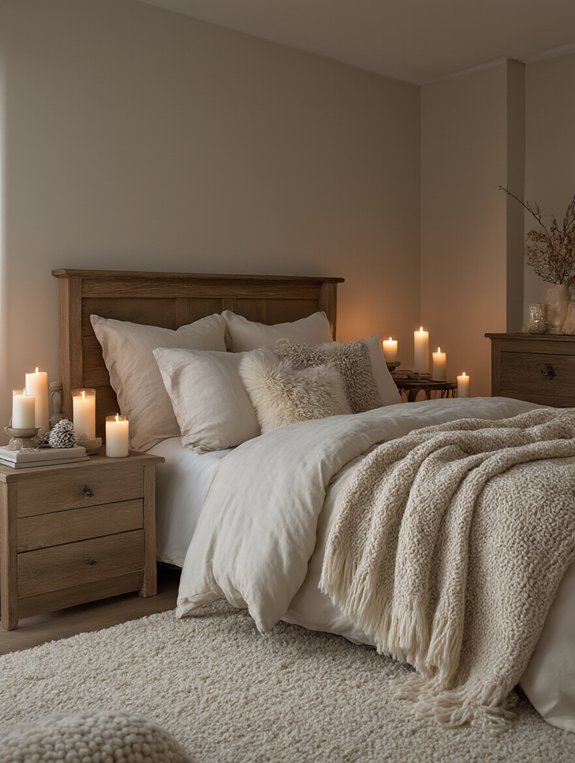 candle lit cozy reading nook