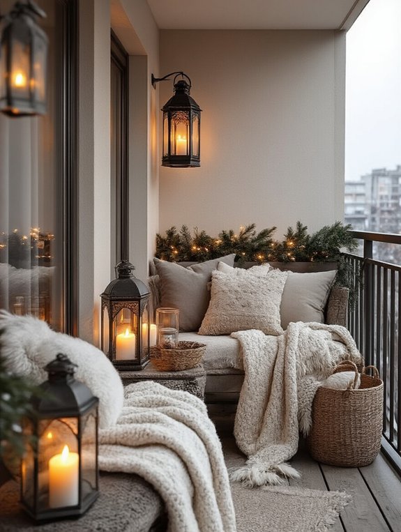 charming winter balcony ambiance