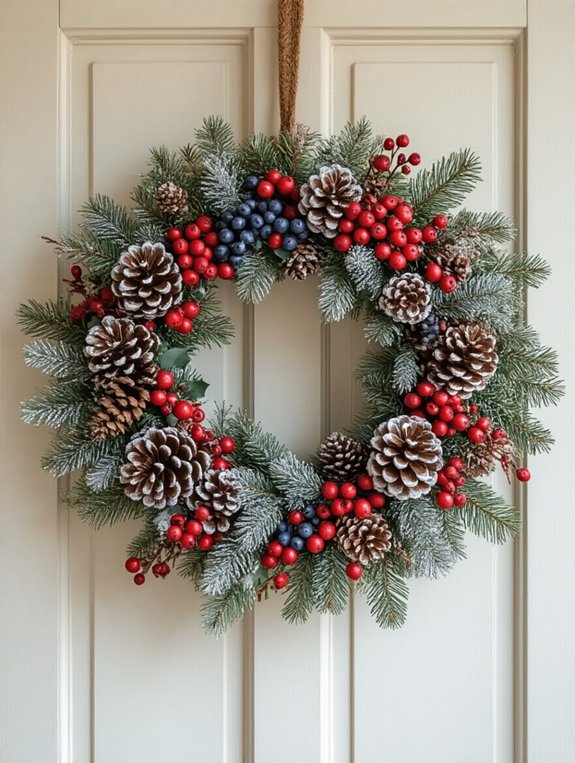 colorful berry winter wreaths
