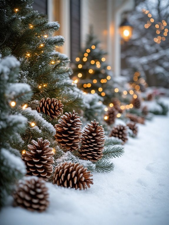 colorful pine cone arrangements