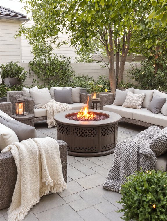 cozy ambiance with fire pit