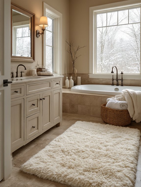 cozy bathroom rug transformation