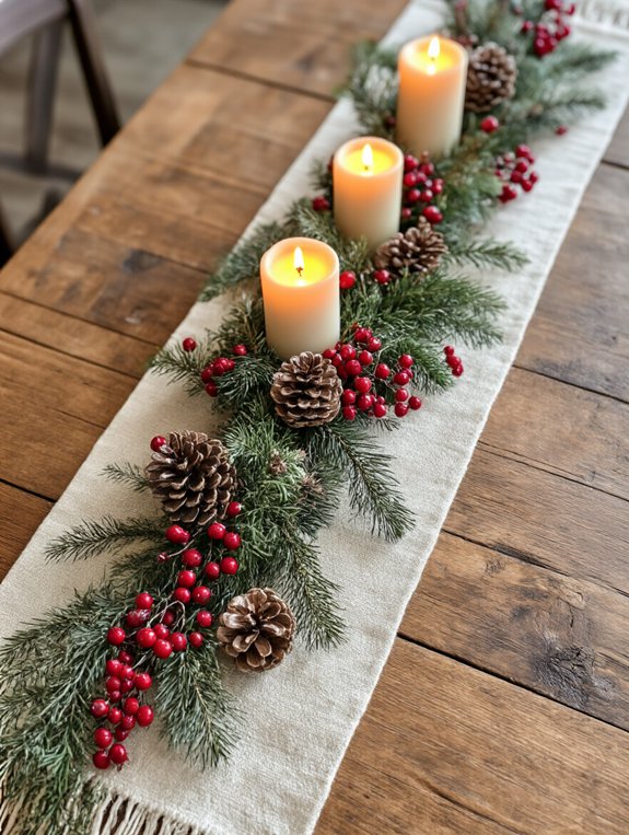 cozy berry themed table decor