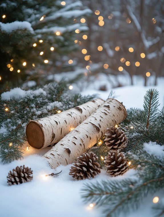 cozy birch bark decorations