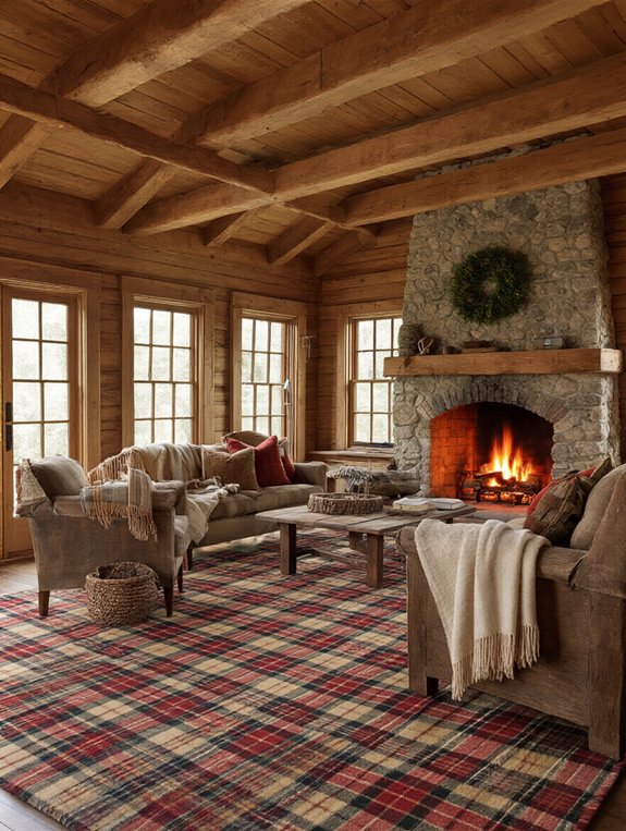 cozy cabin plaid rugs