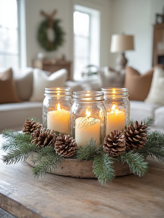 cozy candlelight in jars