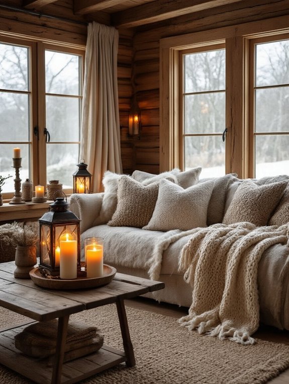 cozy candlelit winter ambiance