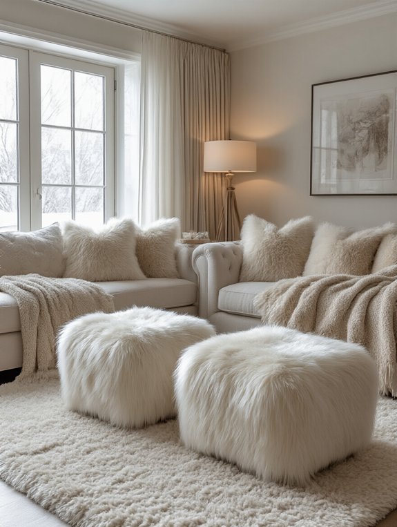 cozy chic faux fur ottomans