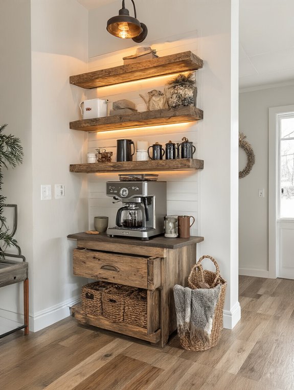 cozy compact coffee station