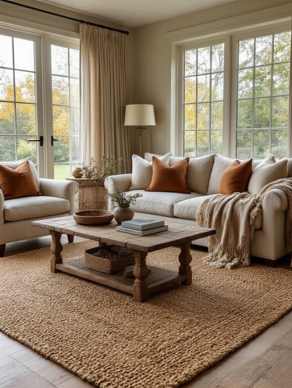 cozy earthy jute rug