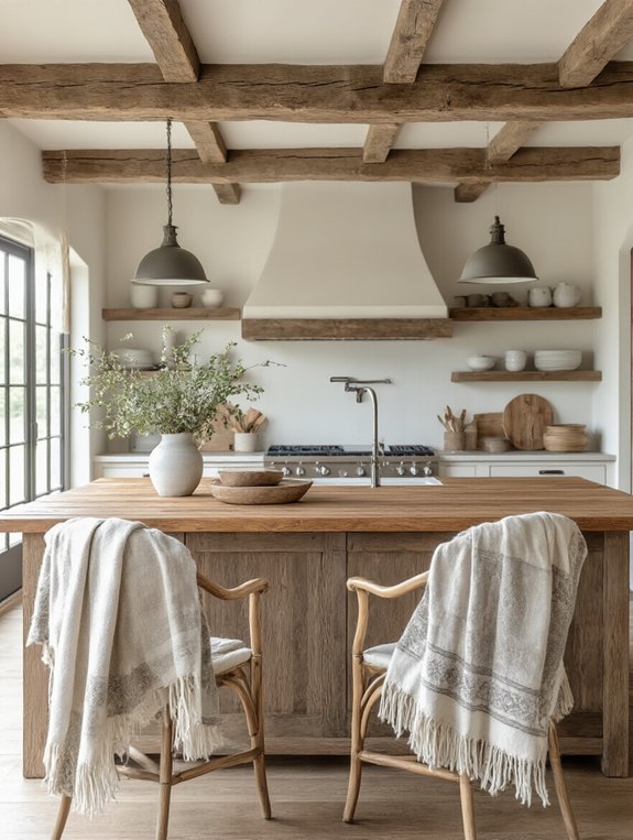 cozy farmhouse kitchen throws