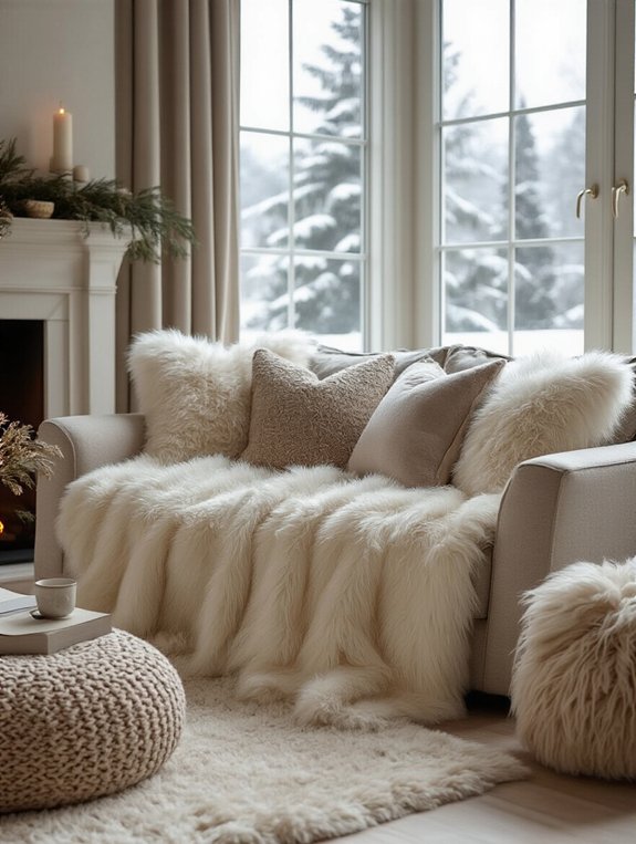cozy faux fur accents