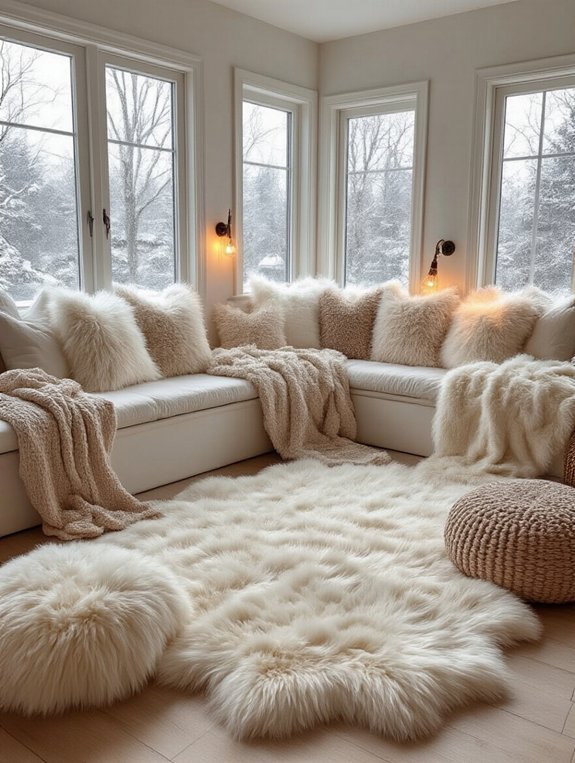 cozy faux fur accents