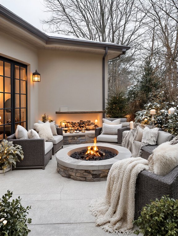 cozy fire pit gathering